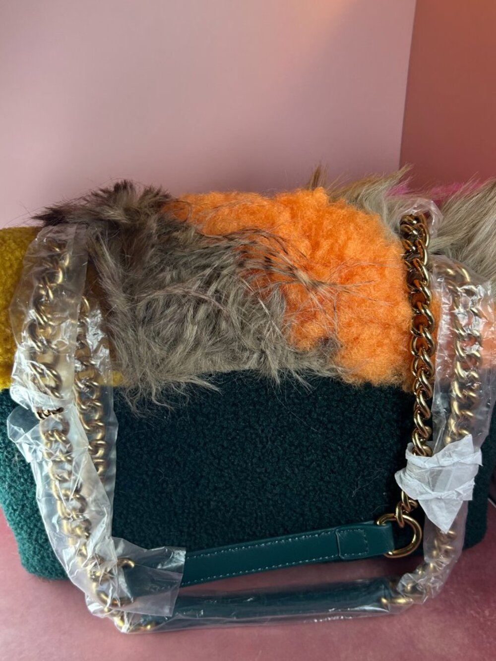KURT GEIGER LARGE FAUX FUR SHOULDER BAG - Picture 8 of 15
